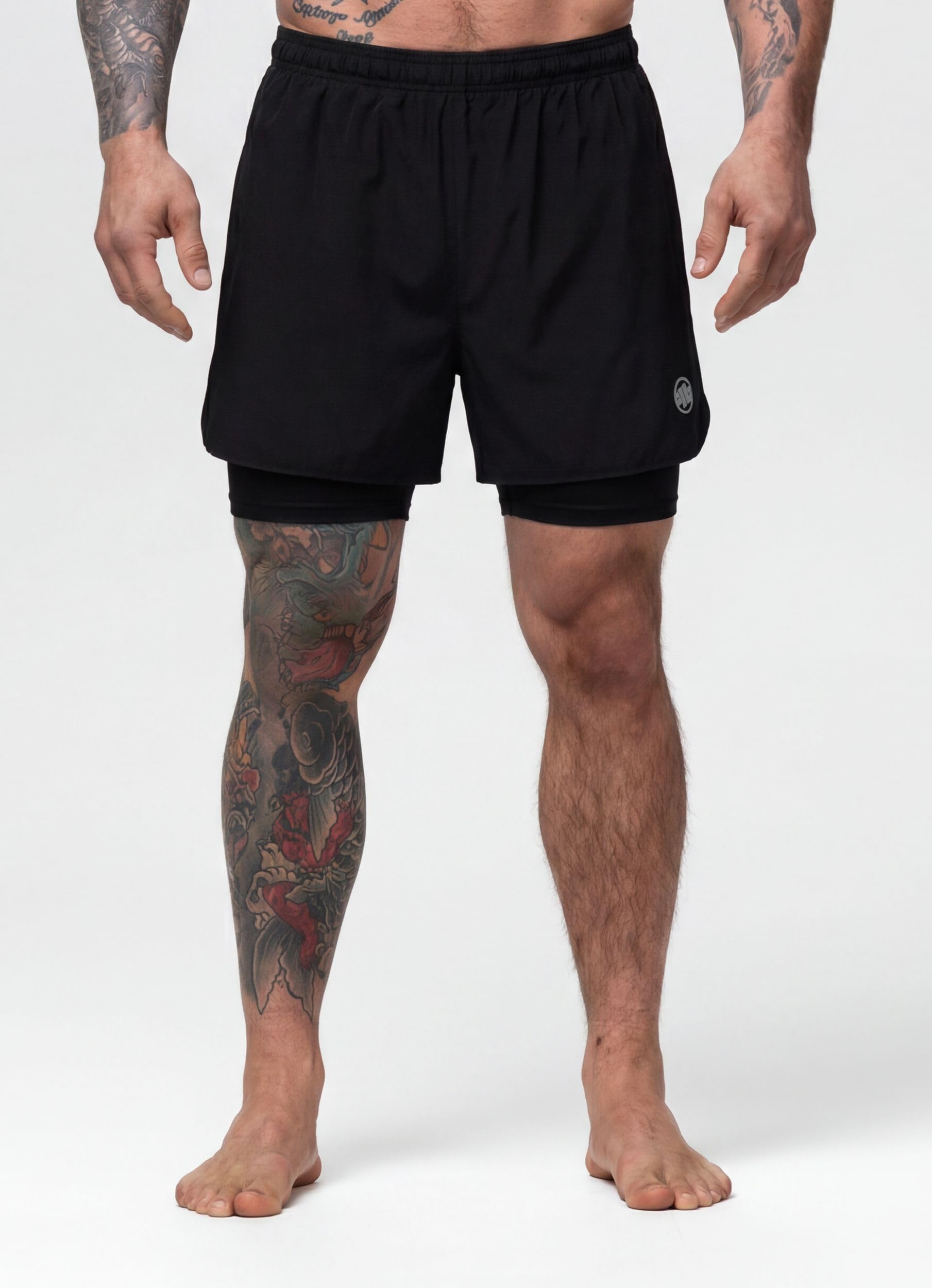 PITBULL - Shorts Herren Performance Pro Plus, Kurze Hosen, Sporthose | Elastischer Bund, Herren-Shorts Mesh 2in1, Sport Kurz Hose, Trainingshose Fitness Training