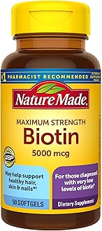 Nature MadeMaximum Strength Biotin 5000 mcg Softgels, 50 Count