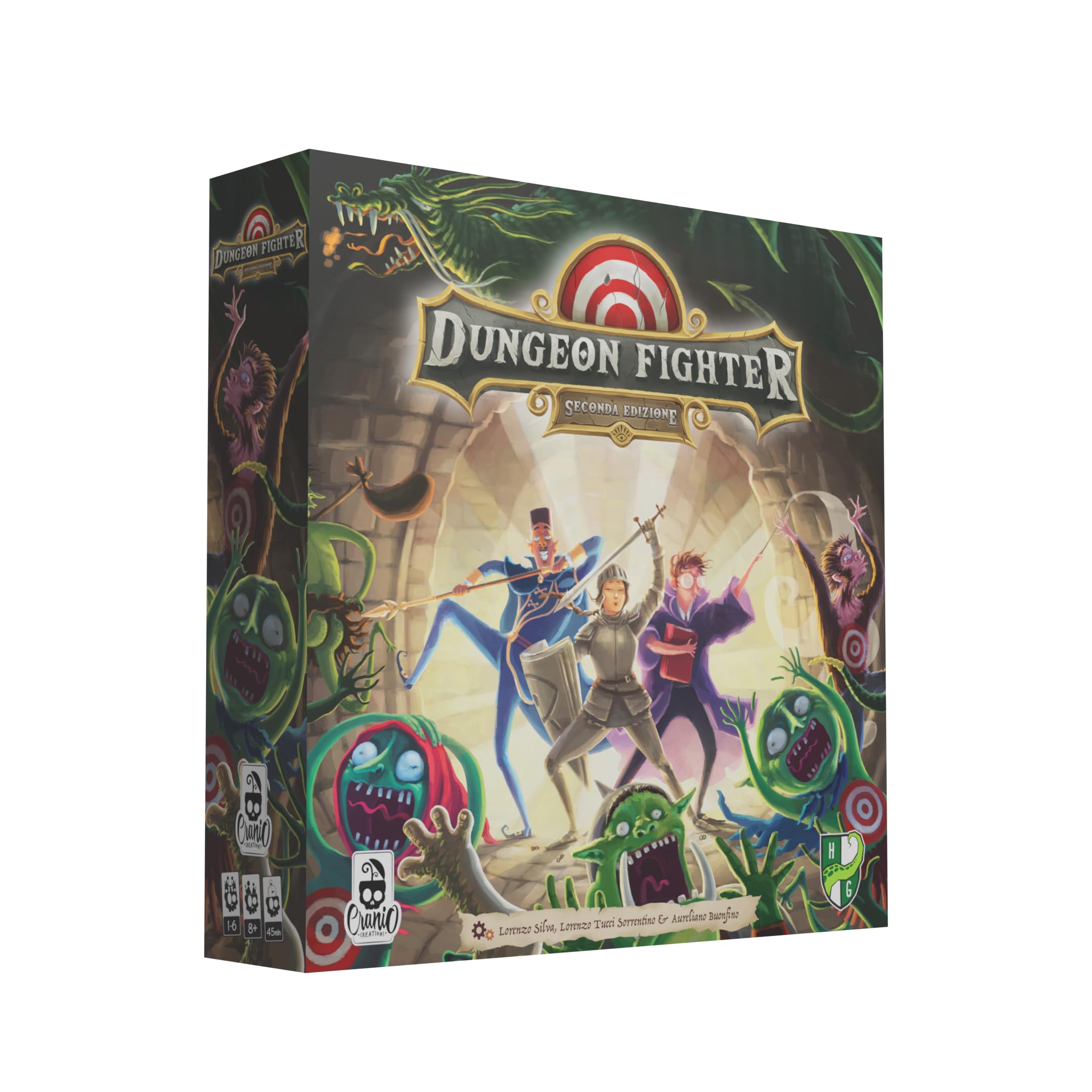 Cranio Dungeon - CC298, Fighter - Seconda Edizione Gioco da Tavolo in Italiano, Verde, 1-6 giocatori