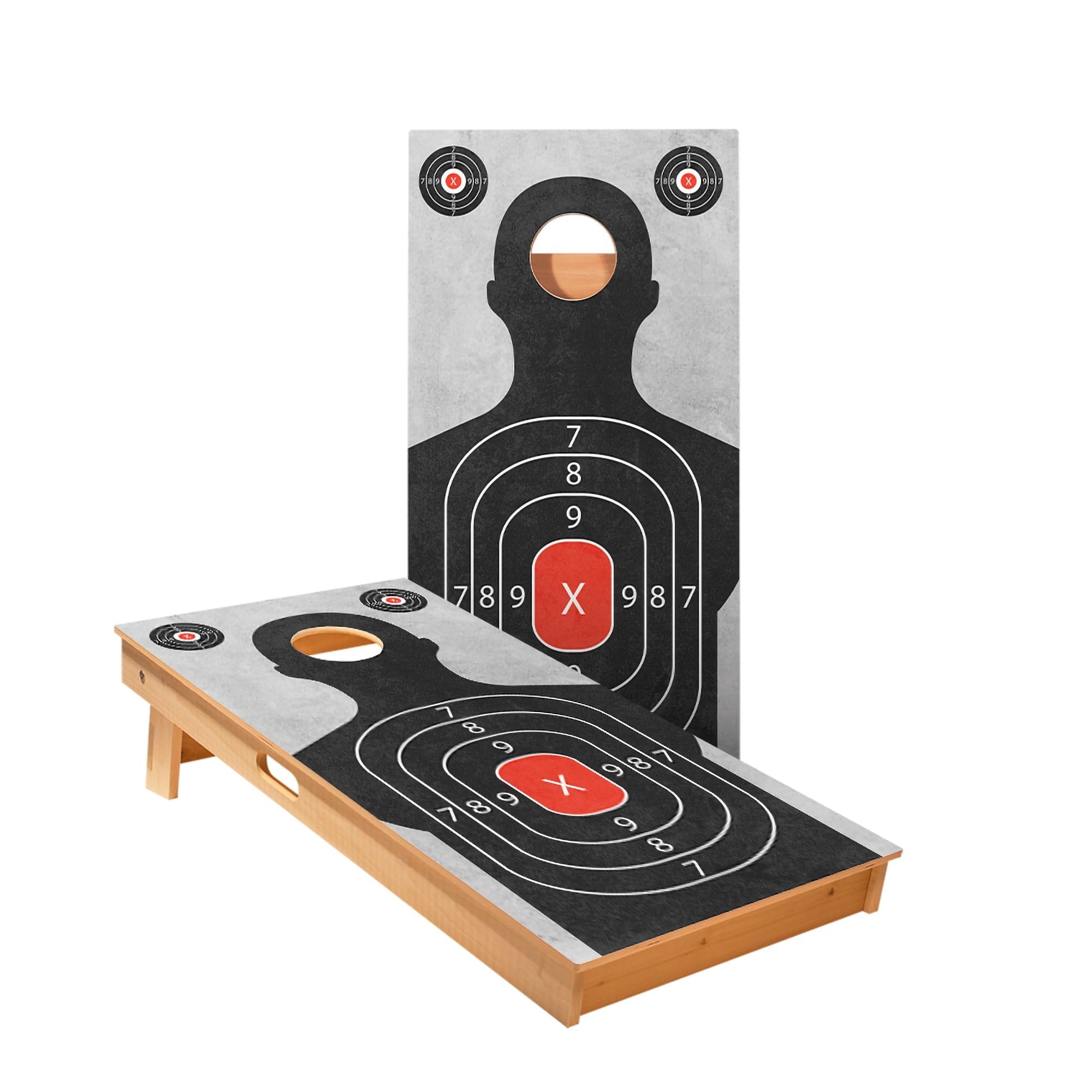 Skip's Garage Target Cornhole Boards - Includes (2) Boards (NO Bags) + (2) Board Hole Lights