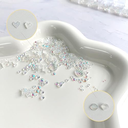 Miniatura 4 de Diamantes de imitación para arte de uñas, mariposas, conchas de alce, lazos, osos, diamantes de cristal de cristal AB, gemas de metal AB, piedras