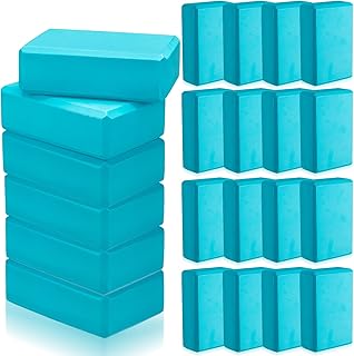 Outus 20 Pcs Yoga Blocks Bulk 9 x 6 x 3 Inch High Density Foam Yoga Bricks Yoga Foam Blocks to Improve Strength Flexibility Balance Soft Non Slip Gymnastic Blocks for Yoga Sports