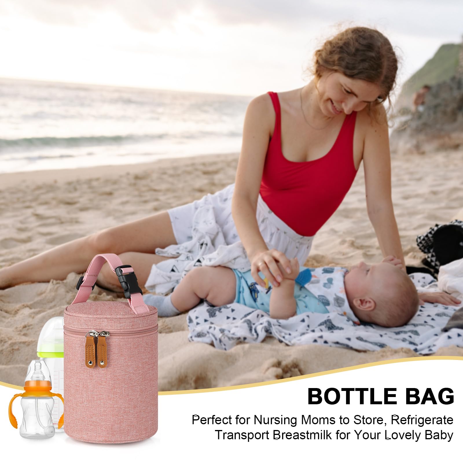Accmor Bolsa enfriadora de leche materna, bolsa térmica térmica para biberones, bolsa térmica para calentar biberones, bolsa para biberones, ideal para la guardería de mamá lactante