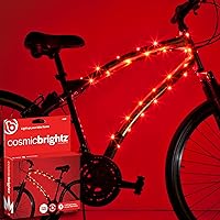 Vista 8 de Brightz CosmicBrightz - Cuerda de luz LED para marco de bicicleta, cuerda de 6.5 pies, funciona con pilas con interruptor de encendido/apagado