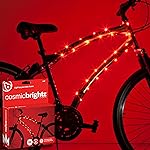 Brightz CosmicBrightz LED Bike Frame Rope Light, Red - 6.5-Foot String Rope - Battery-Powered with On/Off Switch - Ultra Bright Color Keeps Your Ride Fun and Safe for Kids, Teens, & Adults