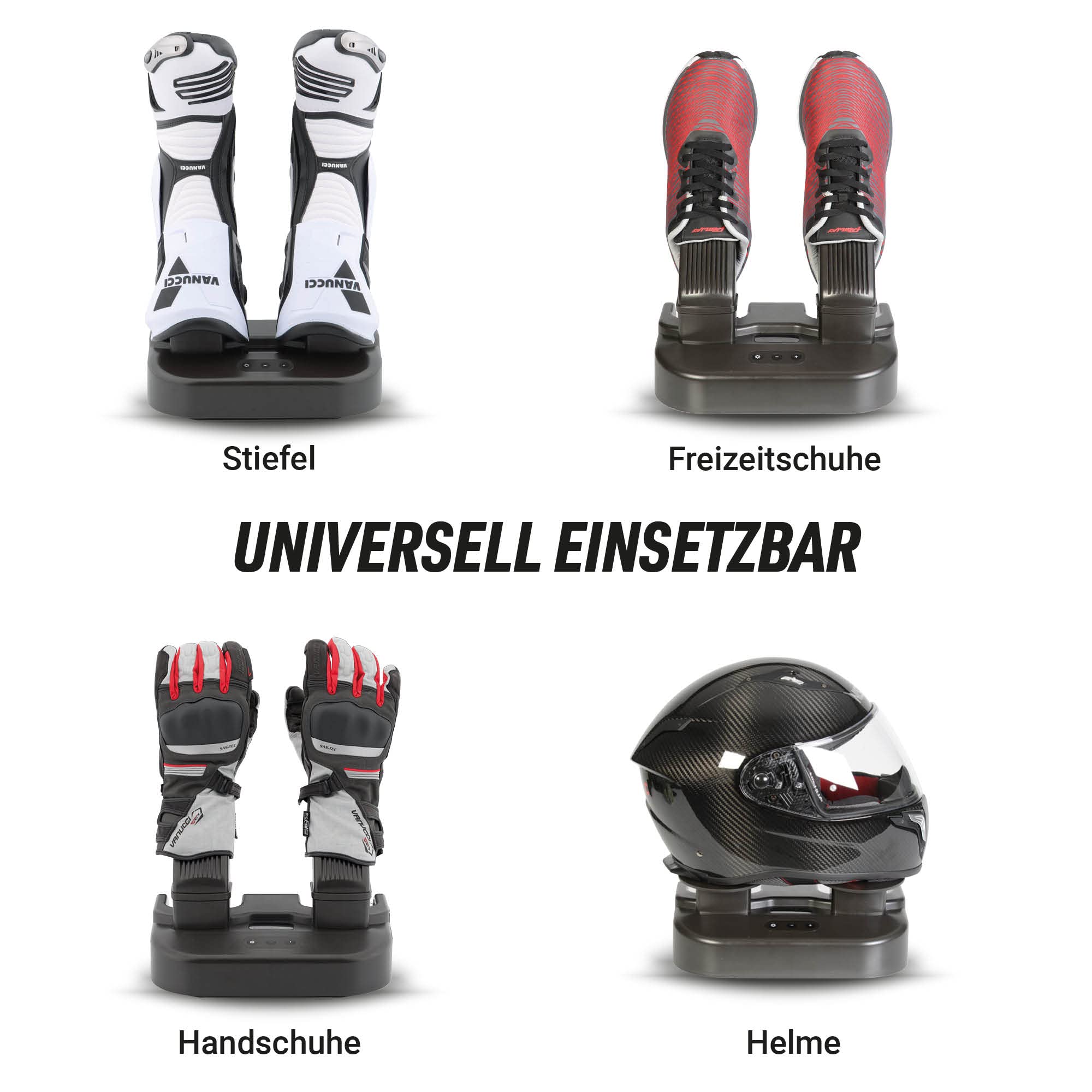 Louis Universal-Trockner, Schuhtrockner & Schuherfrischer, Entfernt Gerüche, Helmtrockner, Handschuhtrockner, Antibakteriell, Elektrisch, Optimal für Motorrad, Ski, Fußball und Weitere Sportarten