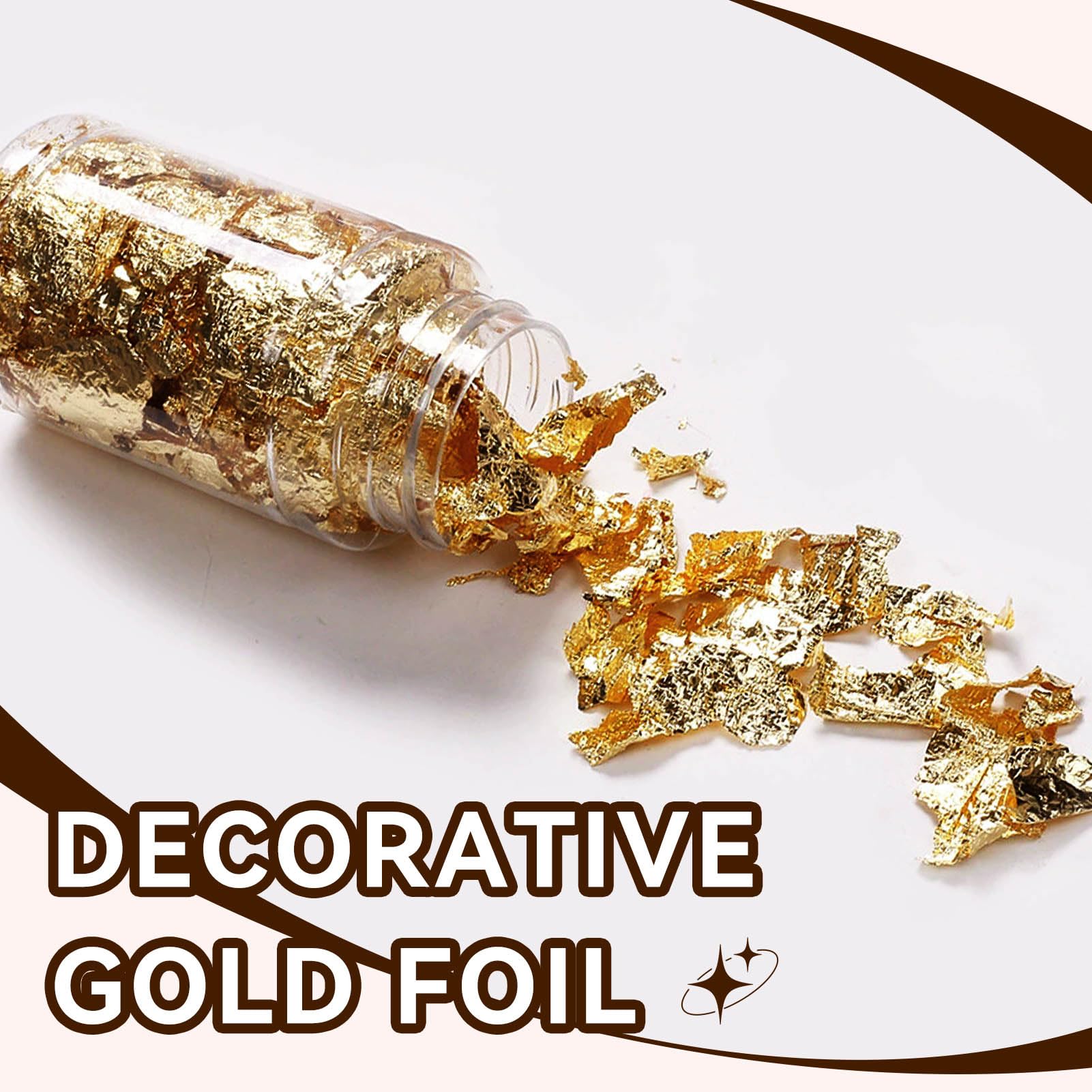 2PCS Gold Leaf, Gold Leaf Sheets Gold Flakes for Cake Decorating Painting Arts Spa