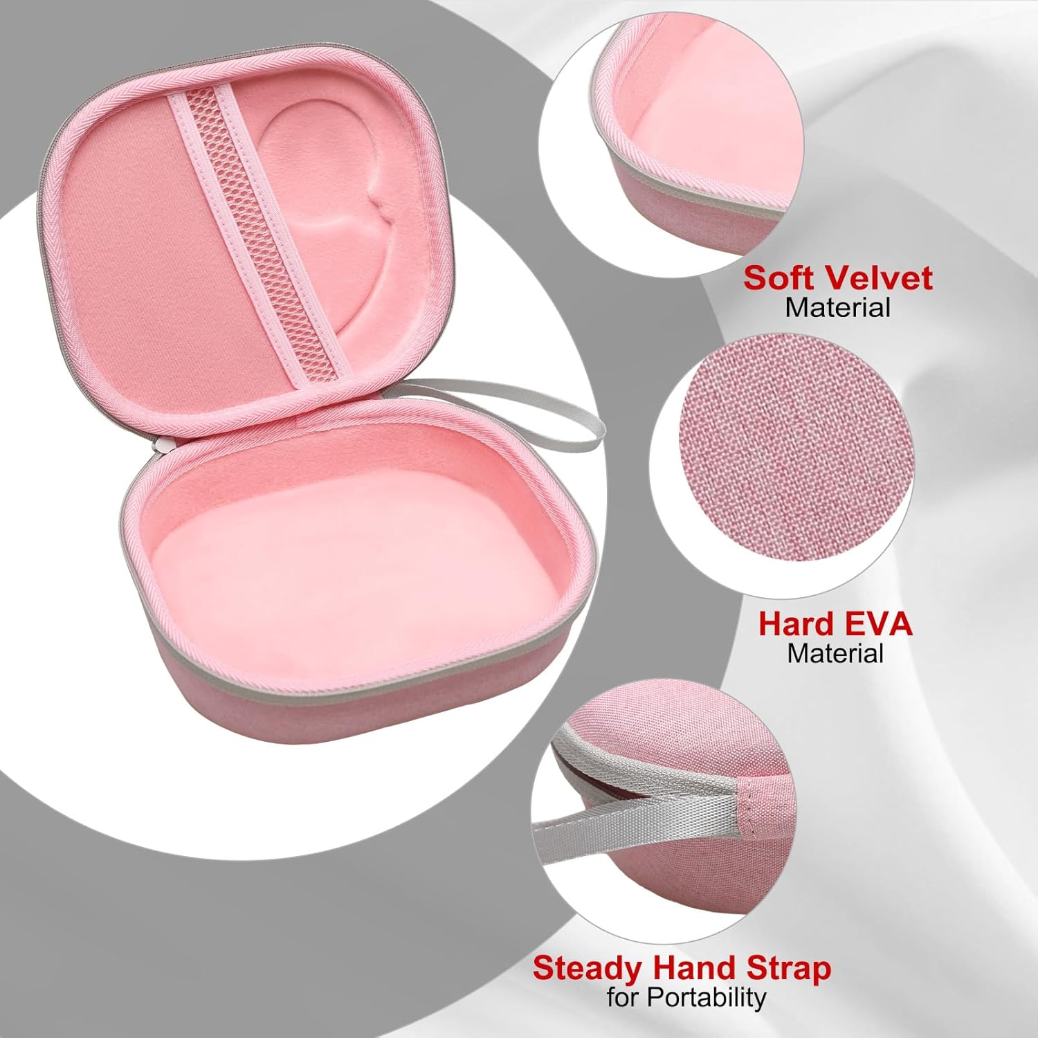 LTGEM Case Compatible with JBL Tune 510BT 520BT 500BT 570BT 660NC 710BT 720BT 770NC & Live 460NC 660NC 670NC 770NC 760NC Headphoness, Pink - Image 4