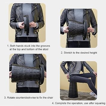 Portable Telescoping Stool Folding Camping Stool Seat for Fishing Hiking Traveling Outdoor Activities