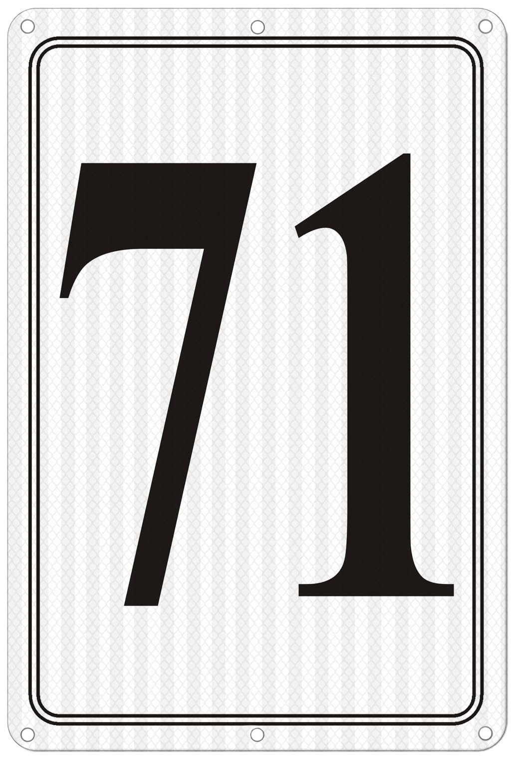 i-CowFun Reflective Aluminum Number Signs 71-12" X 8" Parking Spot Number Signs, Large Reflective Metal Numbered Signs for Floor, Dock, Court, Aisle, Field and Outdoor Use, Weather-Resistant