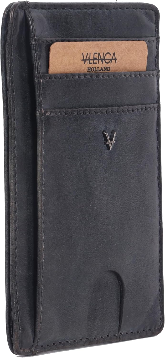 Genuine Leather RFID-Blocking Card Holder: Sleek Design for Style, Functionality & Ultimate Security (Grey) - Image 7