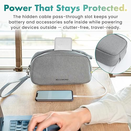 Miniatura 5 de BELLEMOND 「Totono+」 Bolsa organizadora de cables Estuche organizador de electrónica de viaje para cables y cargadores Ranura oculta