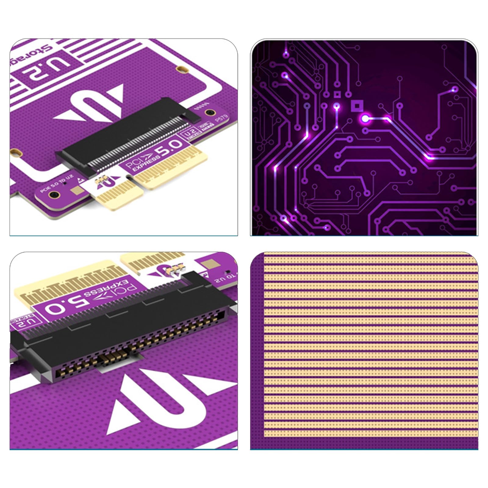 Scheda adattatore PCIe 5.0 4X U.2 Disk Multiple Drive con raffreddamento migliorato e design di inserimento verticale