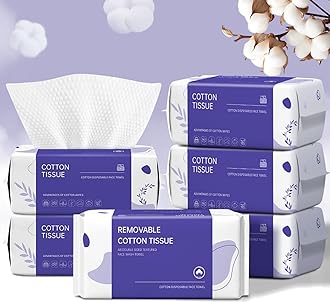 Disposable Face Towel 600 Count, Face Clean Towels, Soft Cotton Dry Wipes Facial Cloths Towelettes for Washing and Drying, Facial Tissue for Cleansing, Skincare and Makeup Remover