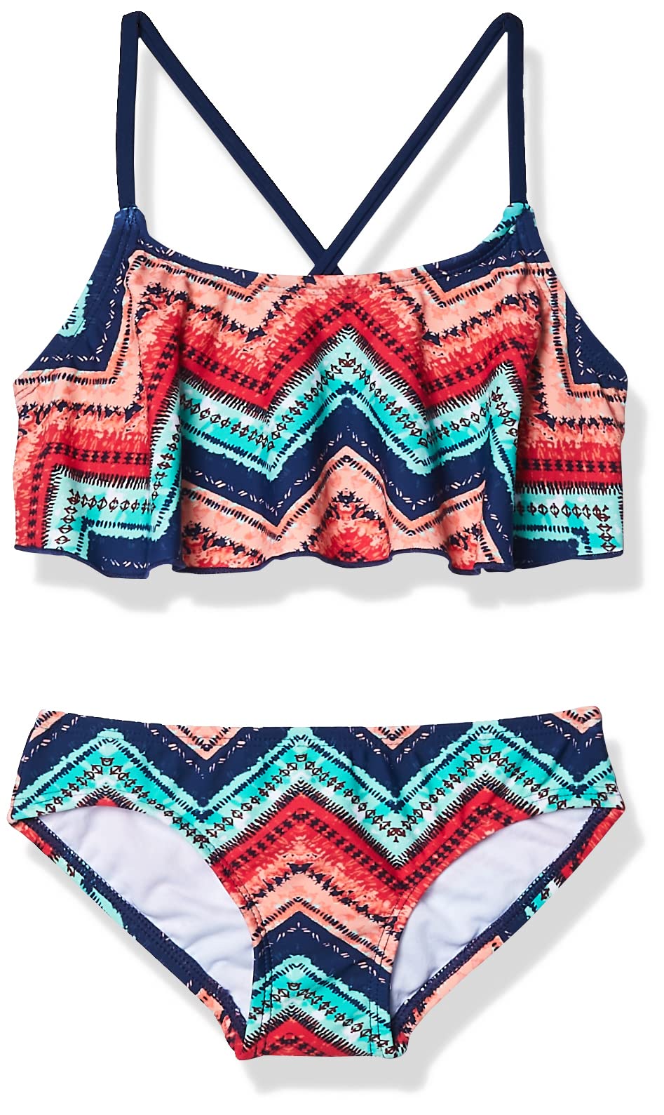 Kanu Surf Girls' Karlie Flounce Bikini Beach Sport 2-Piece Swimsuit