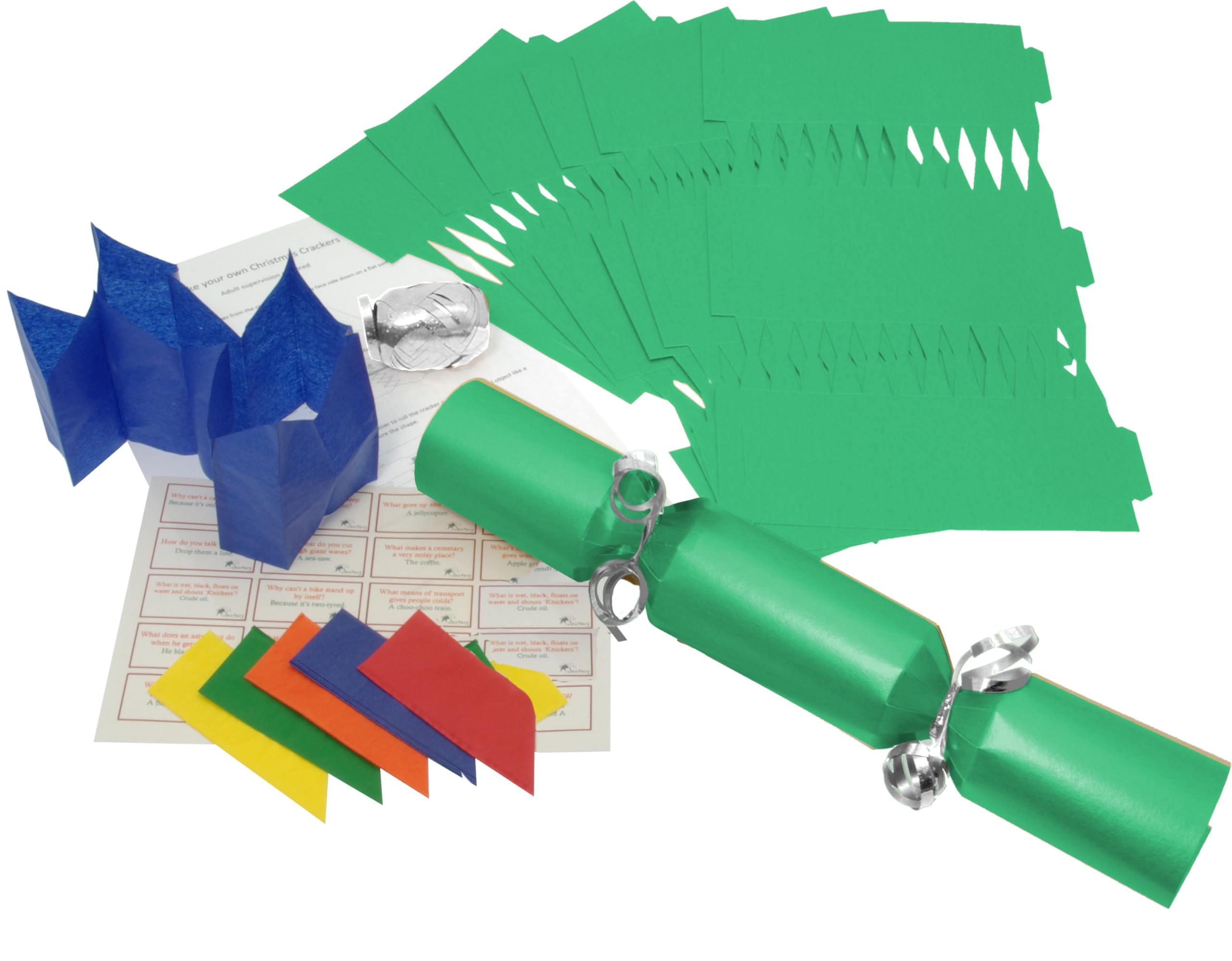 Brimtoy 10 X Make Your own Large (14” / 35cm) Snap Free Cracker kit - Green