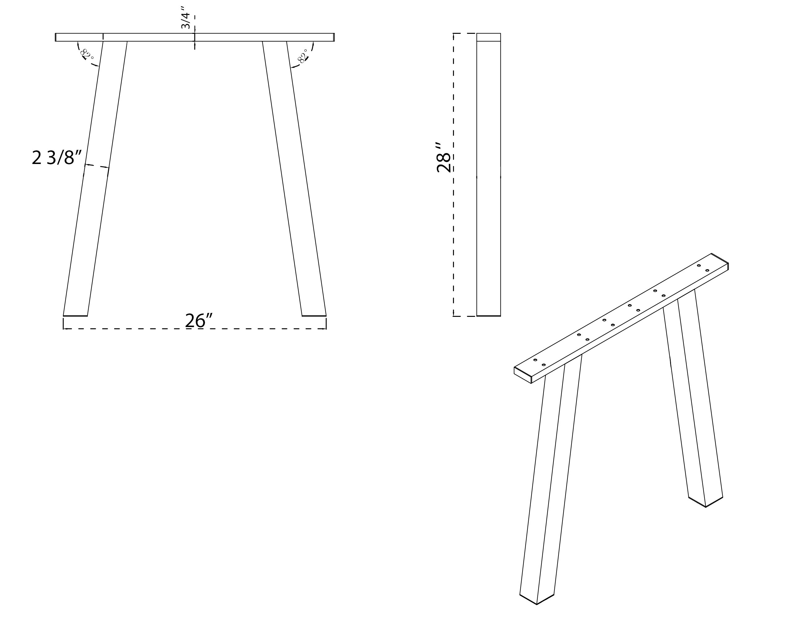 ECLV 28 Dining Table Legs Black Vintage Steel Table Legs Office