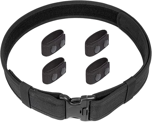 Miniatura 5 de LUITON Cinturón táctico para hombre, cinturón de servicio de 2 pulgadas, cinturón Molle de estilo militar, cinturón de combate de policía, cinturón
