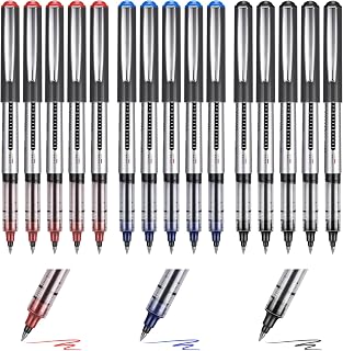 15 Pack Rollerball Pens, 0.5mm Liquid Ink Pens Gel Ink Pens, Quick-Drying Ballpoint Pens Writing Pens for Writing, Journaling, Notes Taking School Office Supplies(Multicolor)