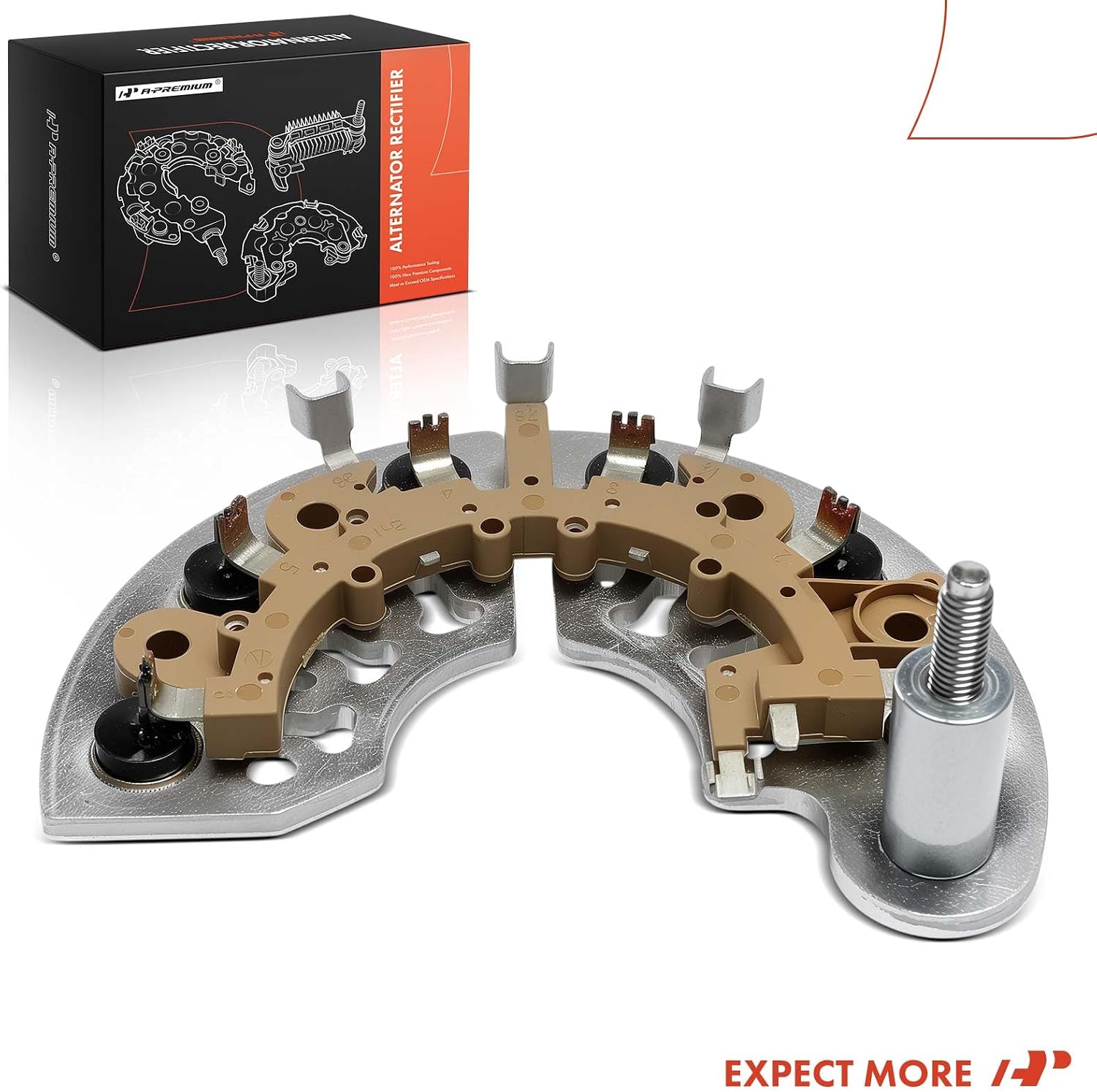 A-Premium Alternator Rectifier Compatible with Cadillac Escalade 2002-2004, Escalade ESV EXT 2003-2004 & Chevrolet Avalanche 1500 2500 2002-2004, Astro, C1500, C3500HD, C4500 Kodiak & Buick LeSabre