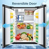 Vista 3 de Refrigerador compacto de 2.56 pies cúbicos con puerta individual reversible, color plateado