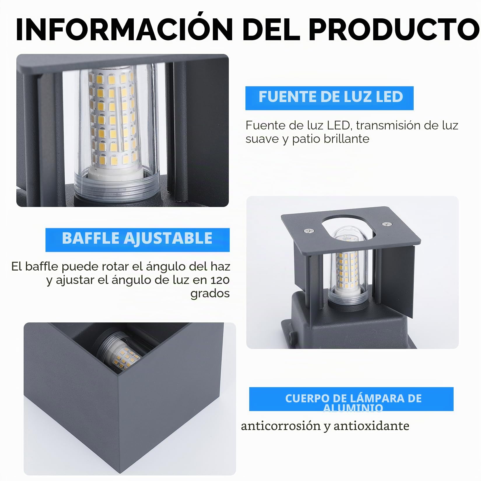 4 PCS Aplique pared LED con G9 LED Bombillas Reemplazables,Aplique Exterior pared con Bombilla G9 IP65 Impermeable,Lámpara Pared Interior 3000K,Apliques LED Interior Antracita Con Bombilla