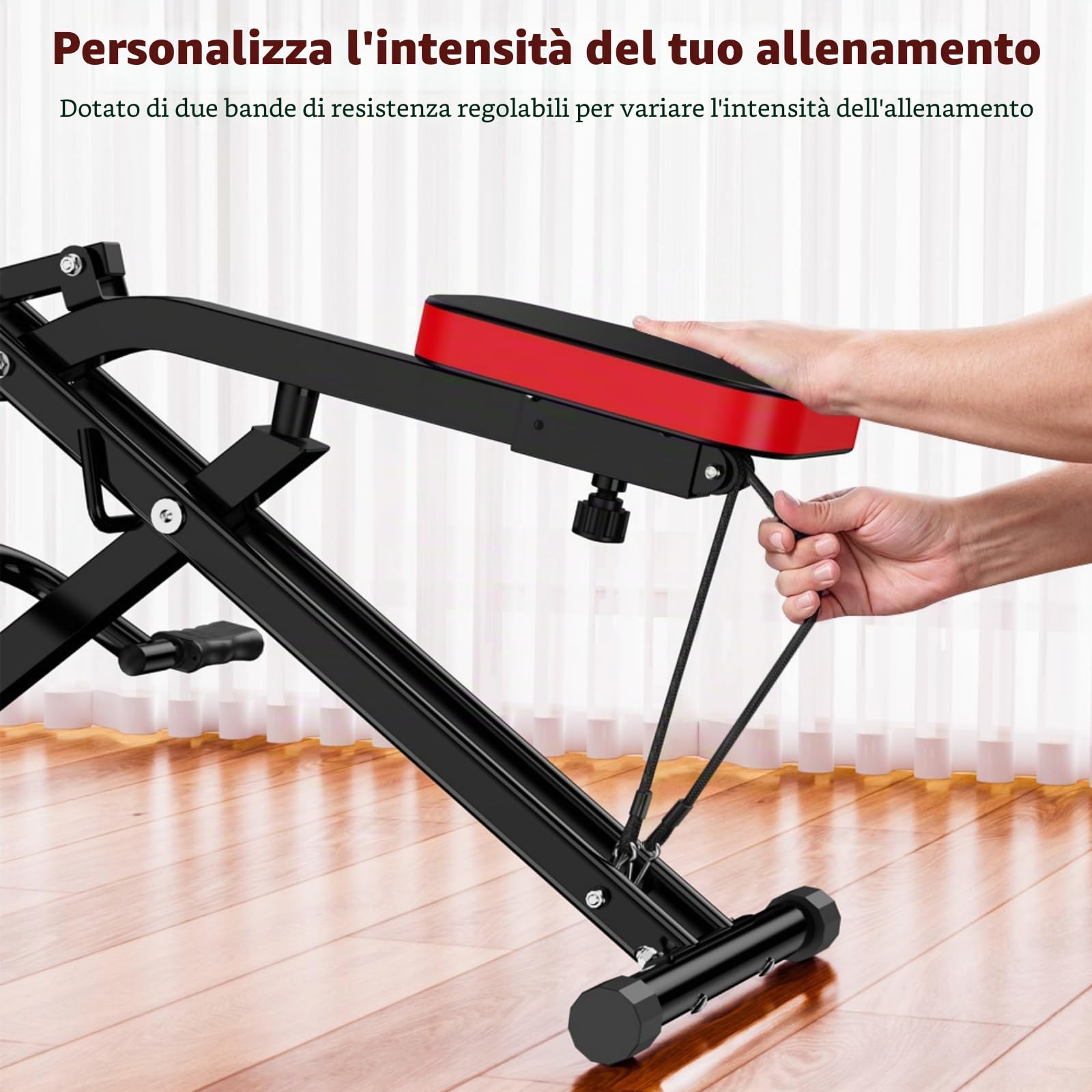Squat Machine - Attrezzatura pieghevole per il fitness, Assist Row-N-Ride Trainer, portata 165 kg, AB Booster, attrezzo per l'allenamento addominale, pieghevole, 10 minuti di montaggio, per