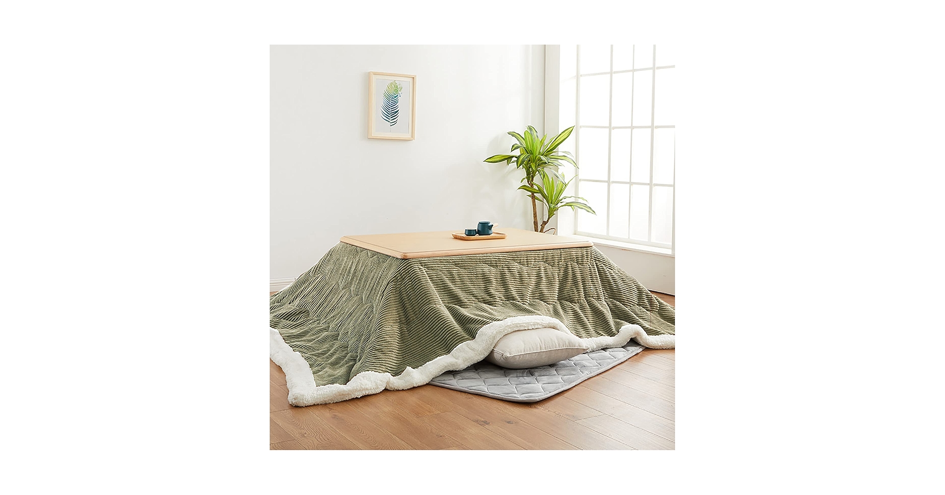 Amazon.com: SUZEPER Japanese Kotatsu Table Set,Wood Folding