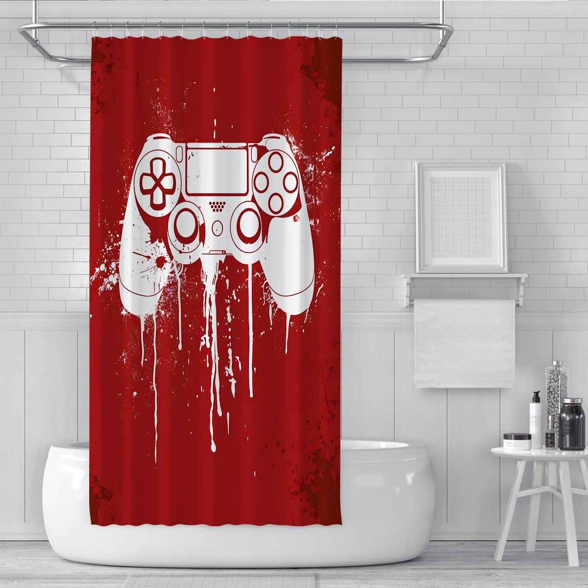 Rideau Douche Manette Jeu Moderne Splash 200 x 220 cm
