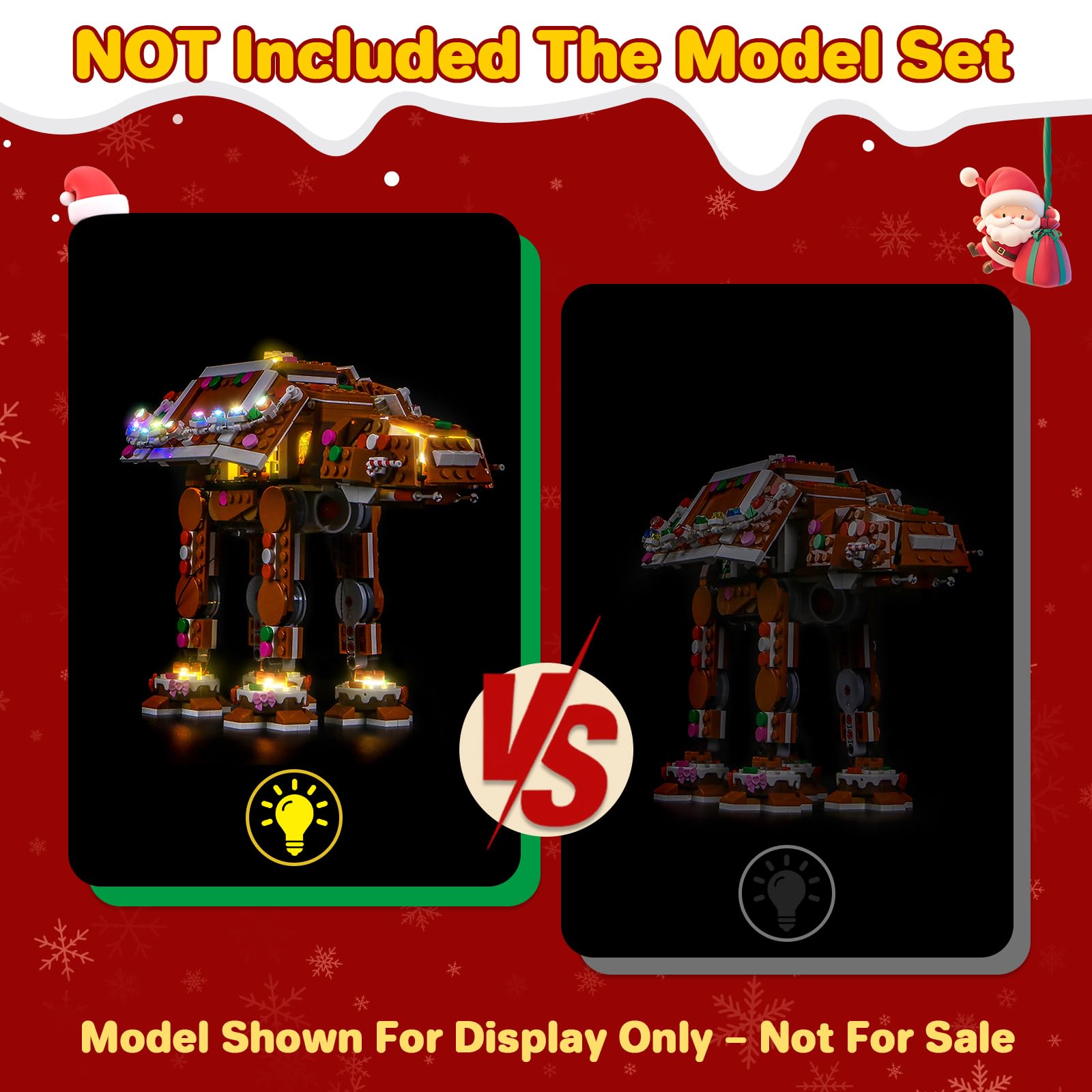 LocoLee Customized Led Light Set Compatible with Lego 40806 Gingerbread AT-AT Walker Led Decoration Lighting Kit Compatible with Lego 40806 Building Blocks Model,Only Lights Set,No Model - Image 4