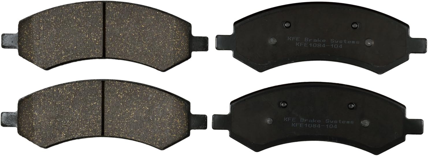 KFE KFE1084-104 Ultra Quiet Advanced Premium Ceramic Brake Pad FRONT Set Compatible With: 2006-2010 Dodge Ram 1500, Dakota, Durango; 2011-2018 Ram 1500; Chrysler Aspen; Raider