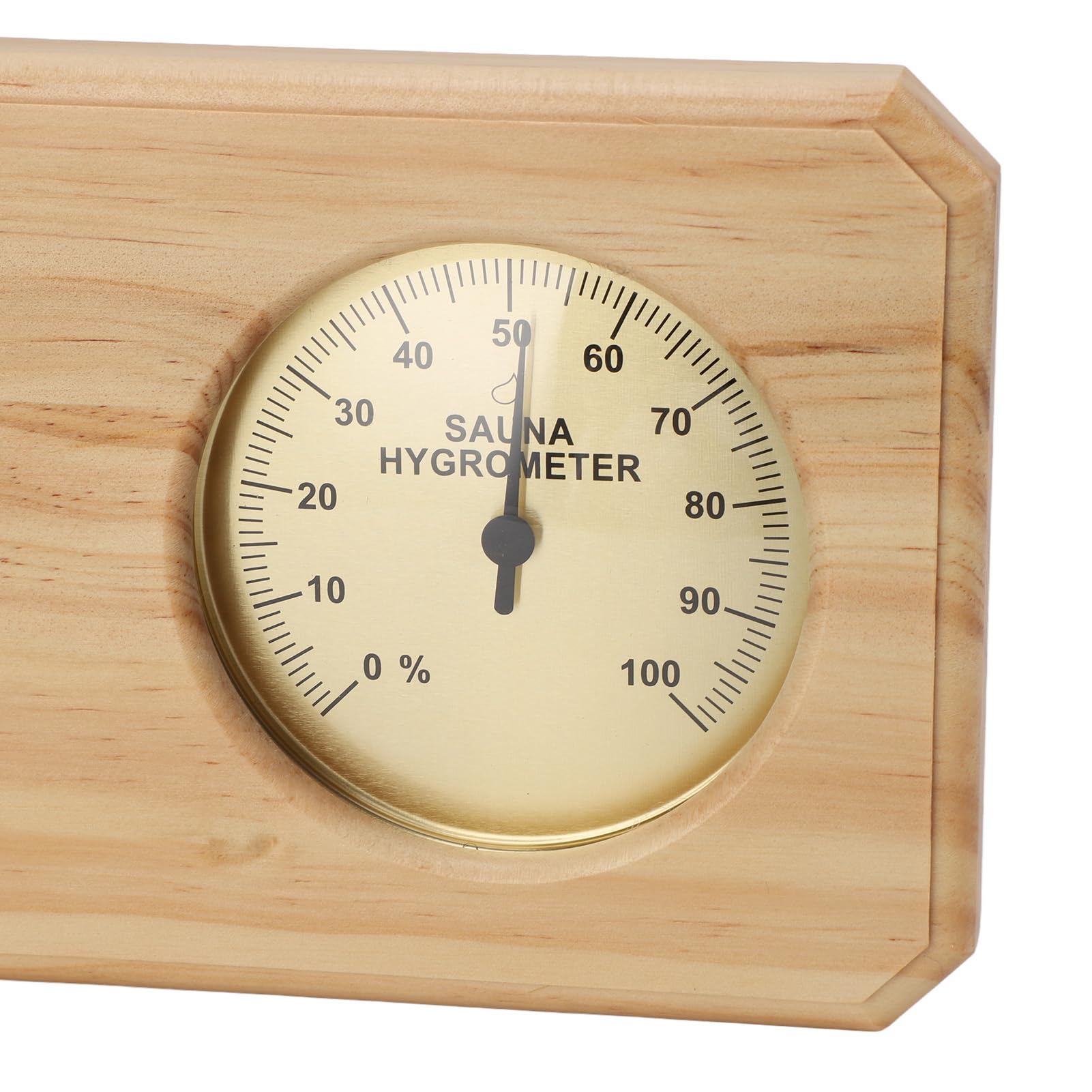 Higrómetro de termómetro de Sauna de Madera 2 en 1 Medición de Temperatura de Humedad Termómetro Interior Calibre para la Sala de Sauna del Hotel Pino Dorado Medón de Madera 332 g