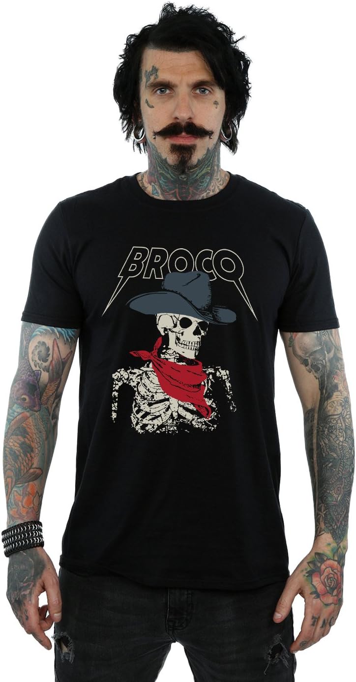 Don Broco Men's Skeleton Cowboy T-Shirt Medium Black