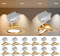 Vista 10 de Lightdot - Paquete de 6 luces LED empotrables con rótula de 6 pulgadas, ajustable 360°+90°, temperatura de color de 3CCT seleccionable y regulable