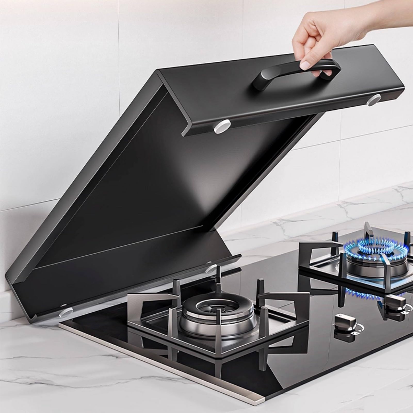 Cubierta para estufas eléctrica ampliación del espacio de la cocina ampliación del espacio de la cocina tapa encimera gas placa fogones y cocinas amplias(Black,35x48x9cm(14x19x4in))