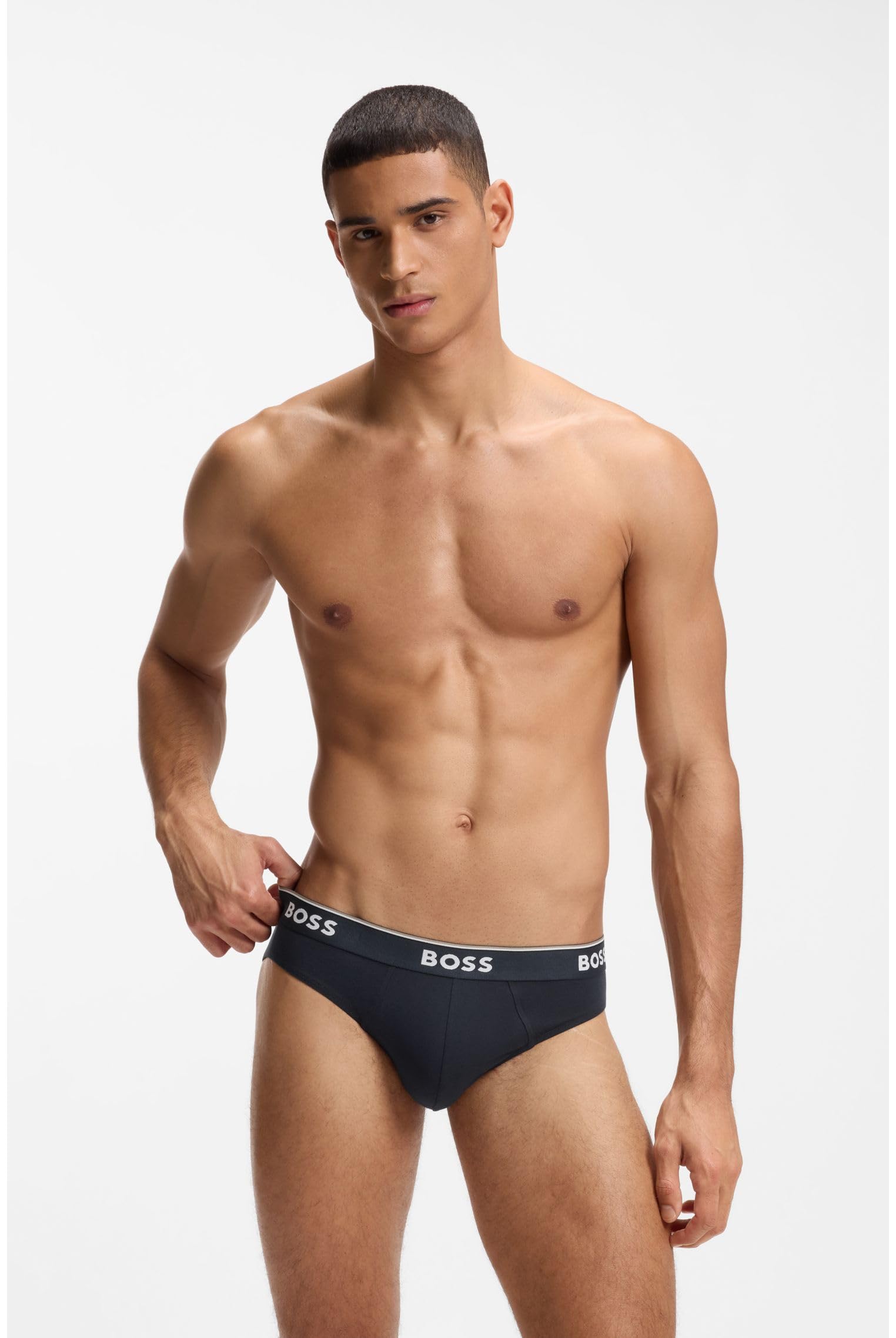 BOSS Męskie majtki Power Slips Briefs Cotton Stretch 3-pak, wielokolorowa, XL