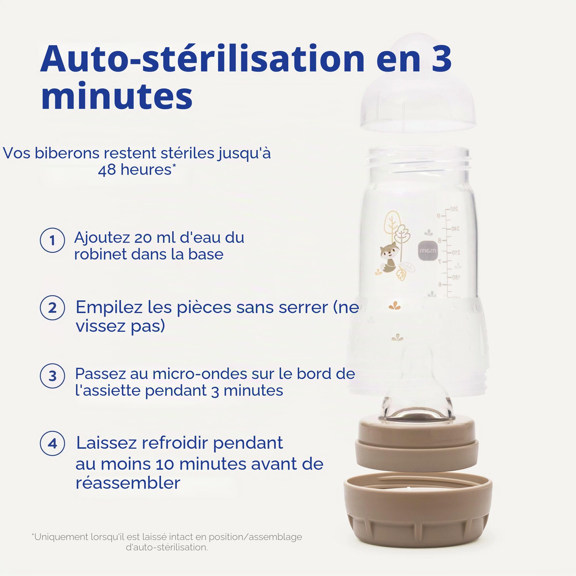 MAM Easy Start Kit de démarrage anti-coliques comprenant 4 biberons et tétine MAM Original Start de 0 à 2 mois, auto-stérilisant, coffret cadeau pour bébé et nouveaux-nés Bleu (différents modèles)