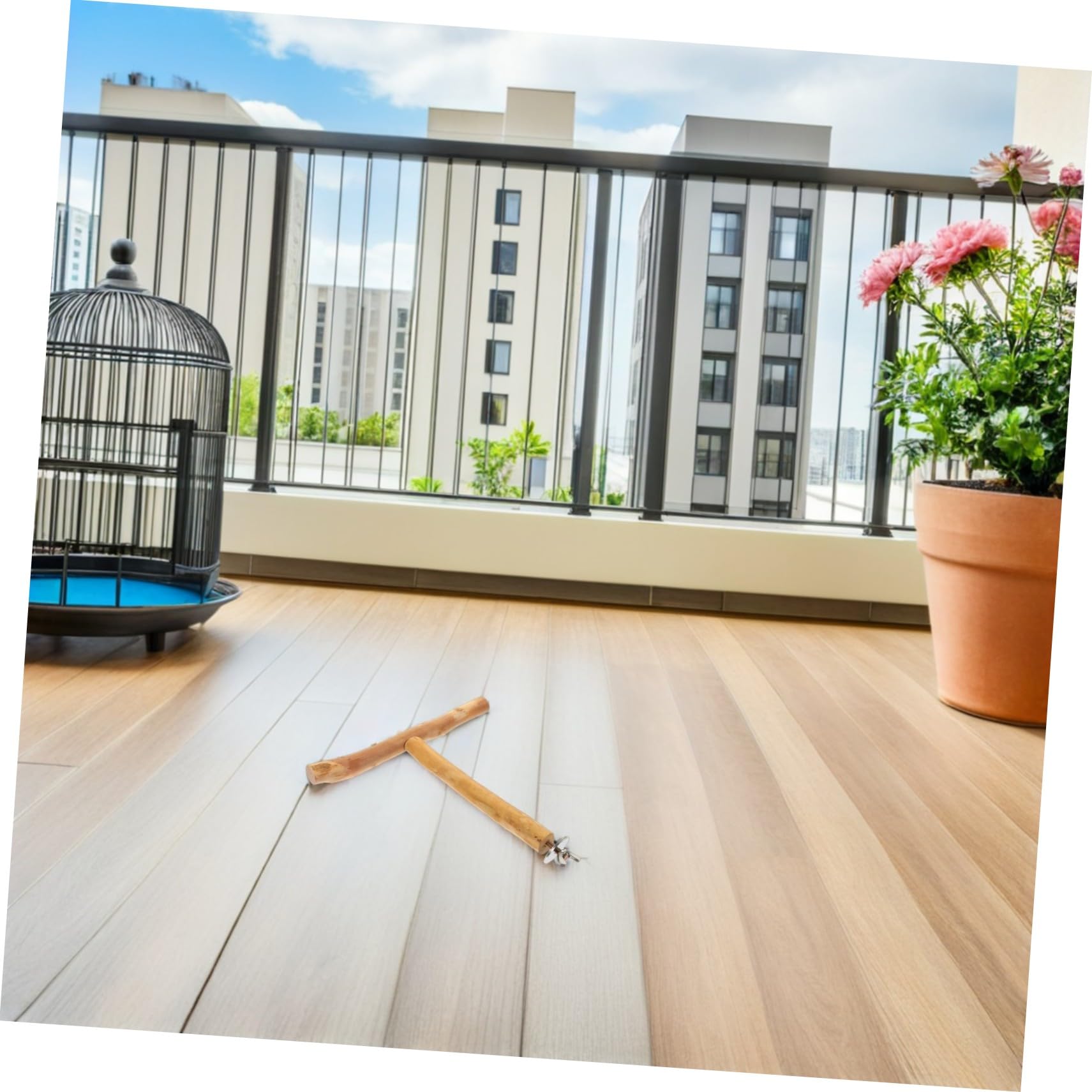 Gatuida 2piezas Juguete De Percha para Loros Plataforma Madera Forma t Soporte De Entrenamiento para Loros Accesorios para Jaulas para Pasear Pájaros