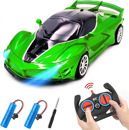 Miniatura 8 de Coche de control remoto para niña, 2.4GHz 4WD, autos eléctricos a control remoto, de carreras de juguete con luces LED, recargable de alta