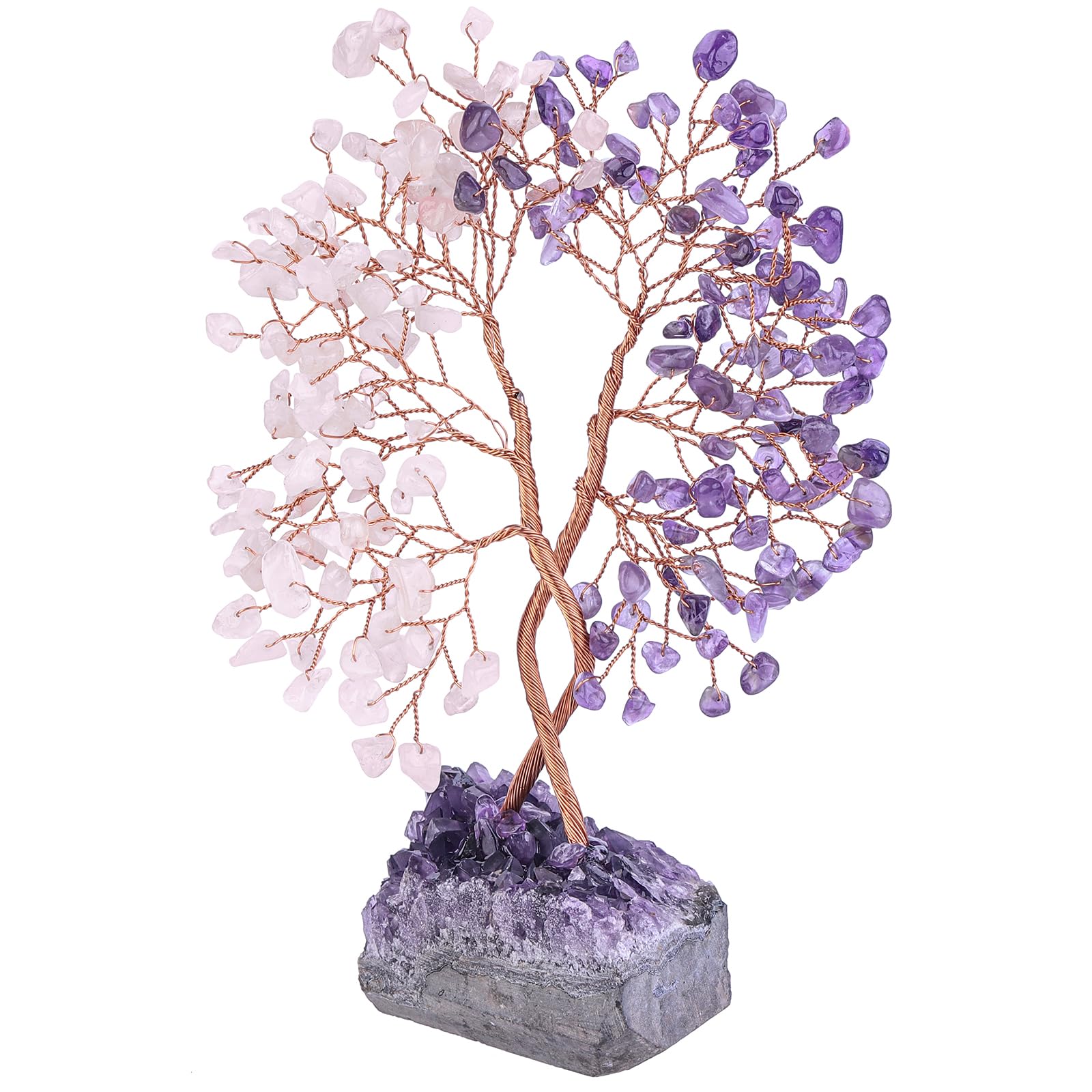 Arbre de vie en améthyste et quartz rose Nupuyai pour déco zen