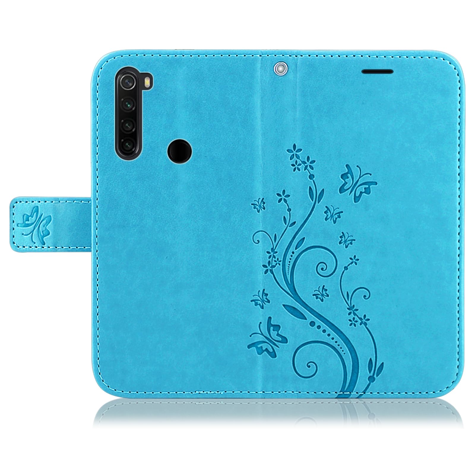 Betterfon Custodia A Portafoglio Per Xiaomi Redmi Note 8 (2021) | Flip Cover Con Slot Carte E Chiusura Magnetica - Blu