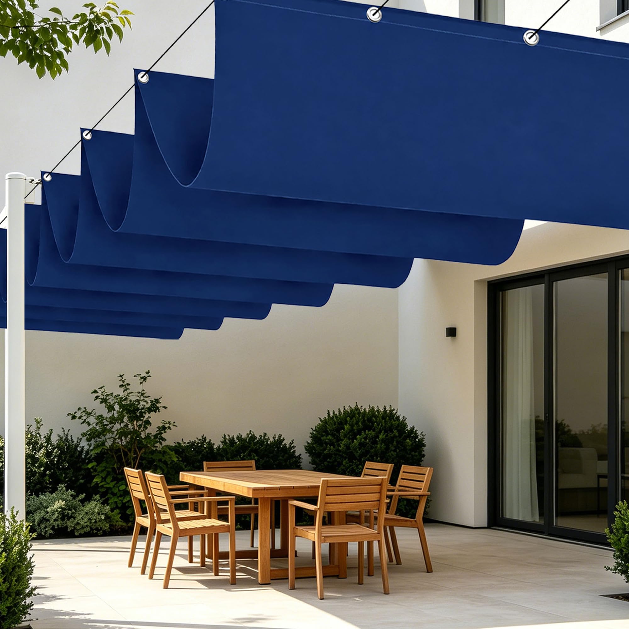 Voiles d'ombrage rétractable d'exception 900x480 cm pour aménagement haut de gamme de terrasse extérieur