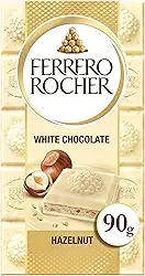 Chocolate Branco Ferrero Rocher Weiss Barra Com Avelãs 90g