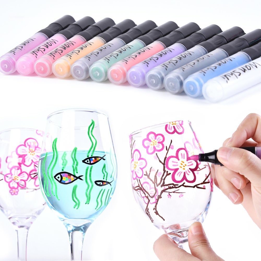 Permanent Acrylic Marker Pens 12 Colors Glass Ceramic Paint Marker
