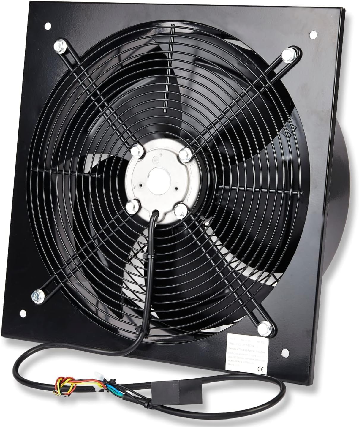 INDUSTRIAL Ventilación Extractor Metal AXIAL ESCAPE COMMERCIAL AIRE VENTILADOR - Negro, 450 mm