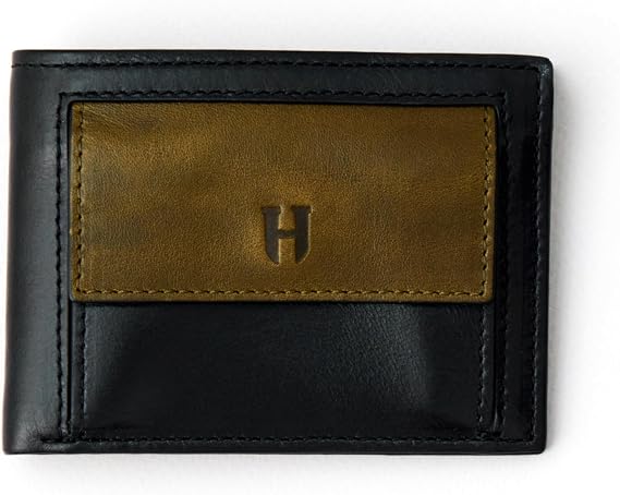 Hakiki Deri Bifold Erkek Cüzdanı Bozuk Para Cepli | Tam Tahıl El İşi Deriden yapılmıştır | Çıtçıtlı RFID Güvenli Cüzdan | Hediye Kutusu ve Emeklilik Doğum Günü için Kesede