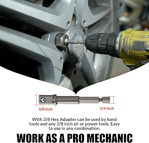 Miniatura 4 de Coobeast - Juego de extractor de pernos resistente, 13 piezas con adaptador de 38 pulgadas, para tuercas peladas, tornillos oxidados, redondeados y