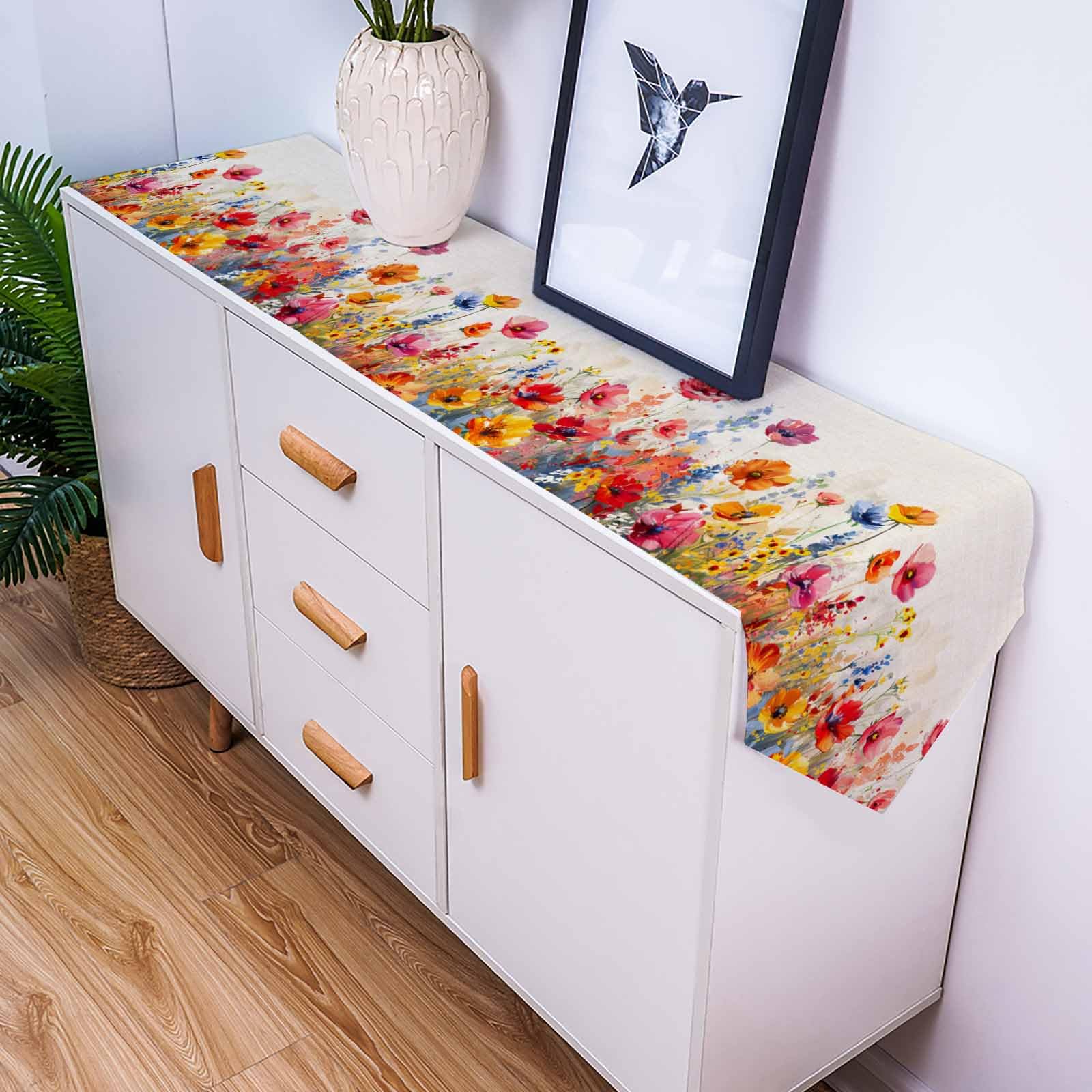 Runner Fiori e piante Foglie Decorazione for la casa Runner da tavolo for matrimoni Tovaglia cucina(46 x 183cm)