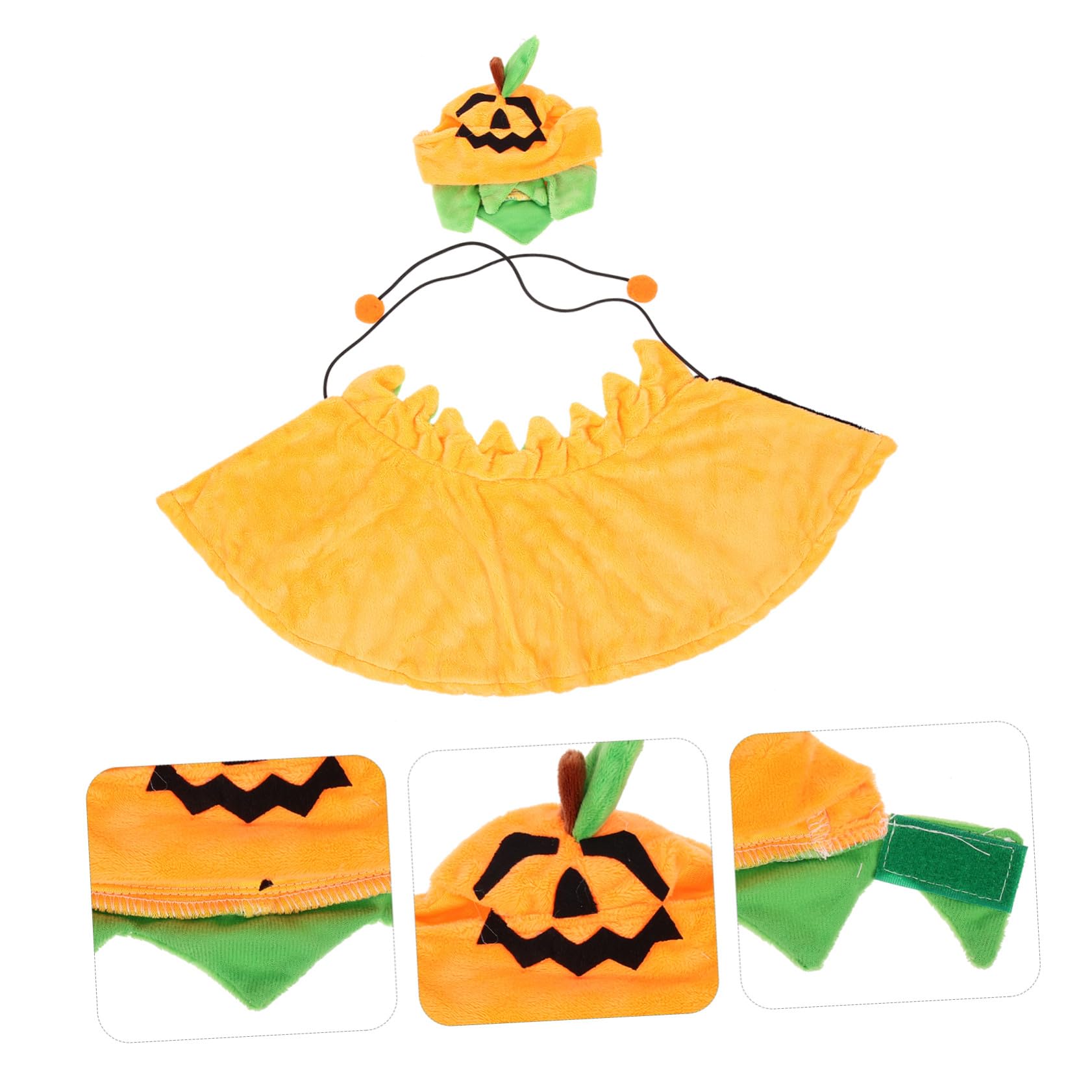 Sosoport 5sets Costume Per Animali Domestici Cappello e Mantello Forma Di Zucca Per Halloween Accessori Per Cani e Gatti Facile Da Indossare