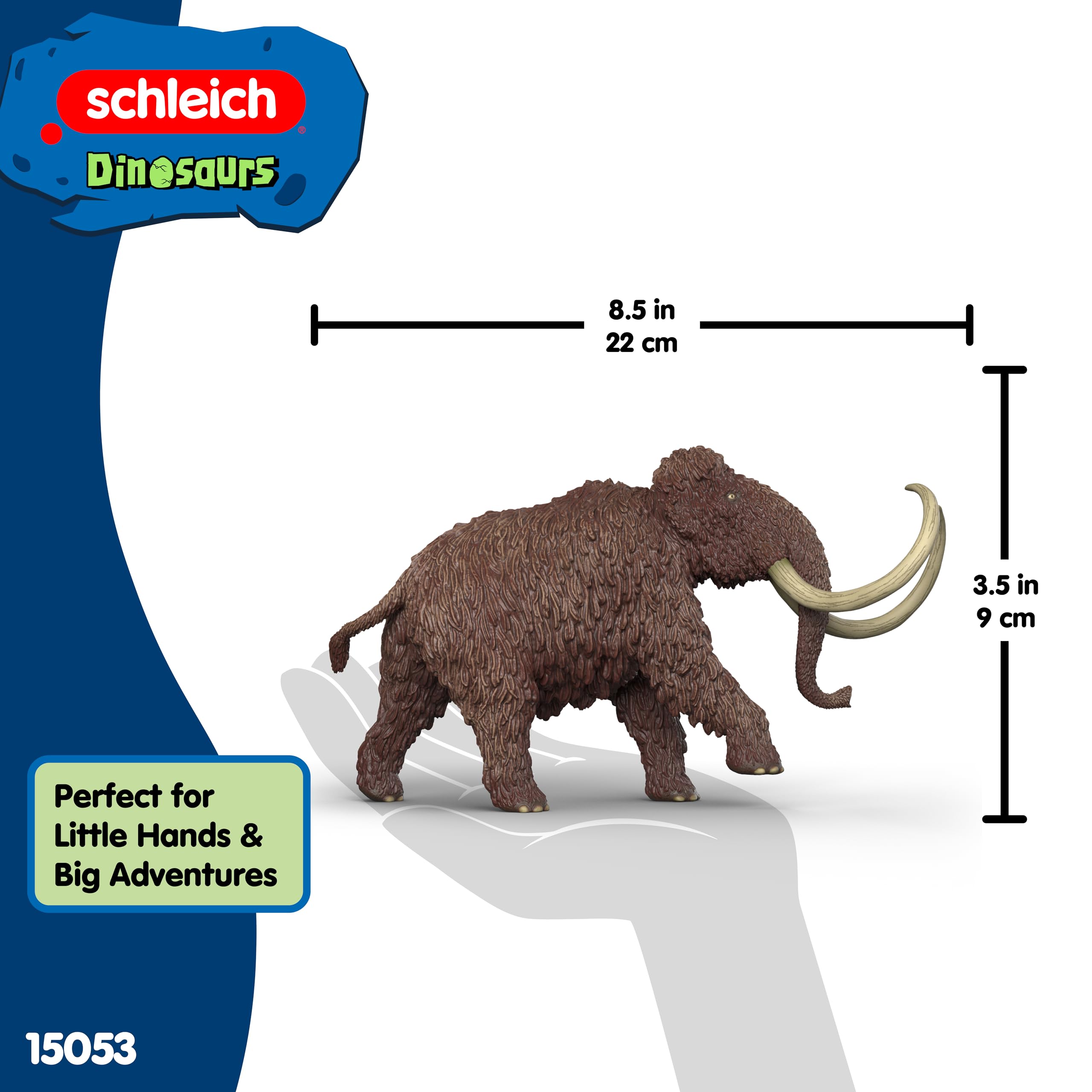 schleich DINOSAURS | Mammut 15053 | szczegółowy Mammut | Kolekcjonerskie zabawki dinozaurów | Prezent dla dziewczynek i chłopców | Zabawki dinozaurów od 3 lat | 22 x 12 x 9 cm
